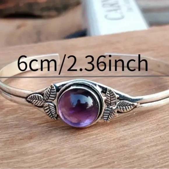 Exquisite  amethyst fashion statement bracelet adjustable one - Picture 4 of 4